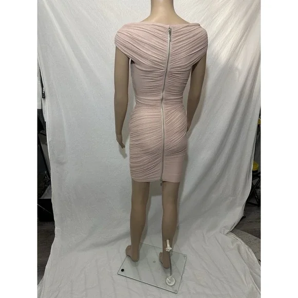 Herve Leger Off-The-Shoulder Ruched Mini Dress Bodycon Designer - Picture 4 of 16